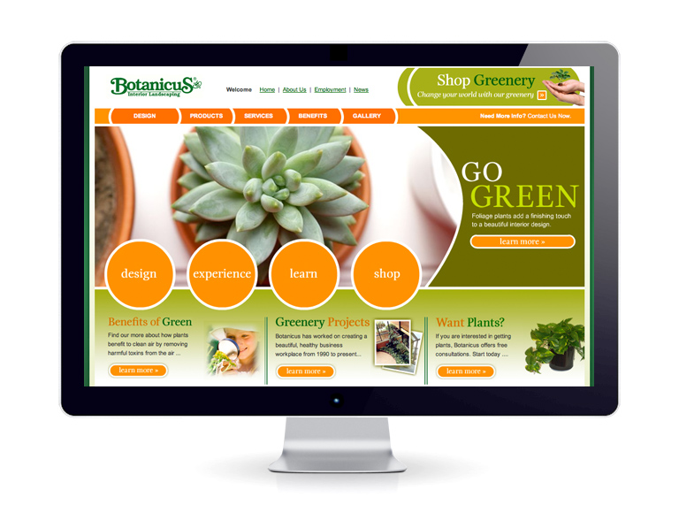 Interior Landscaping Web Design Look and Feel