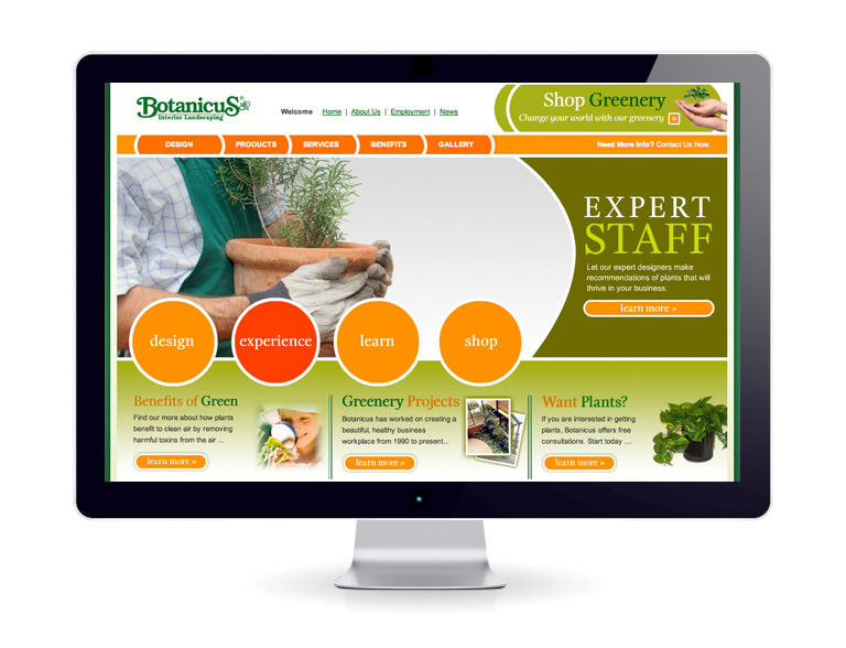 Interior Landscaping Web Design Look and Feel