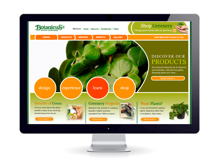Interior Landscaping Web Design Look and Feel