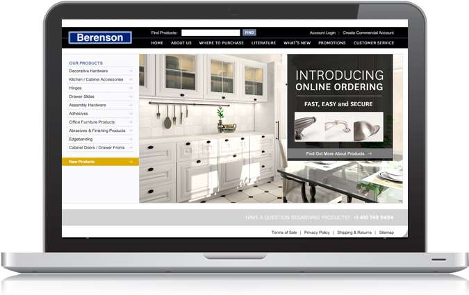 Berenson Hardware Ecommerce Web Design Look and Feel