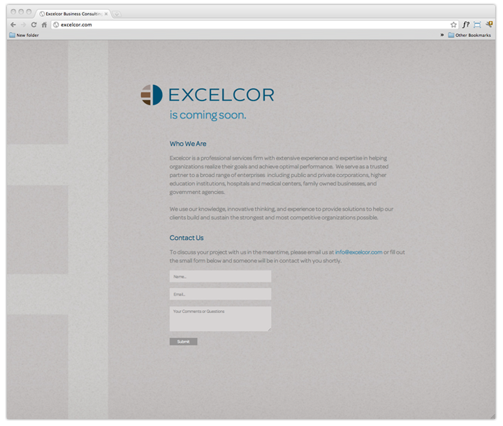 Excelcor Under Construction Web DEsign