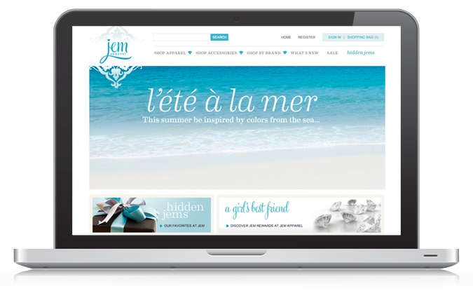 jem apparel ecommerce web design